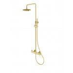   KOHLMAN Axel Zestaw prysznicowy z termostatem natynkowy złoty połysk QW273AGD