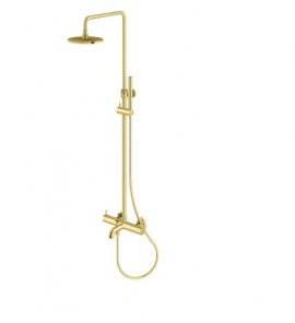  KOHLMAN Axel zestaw wannowo-prysznicowy natynkowy złoty połysk QW277AGD