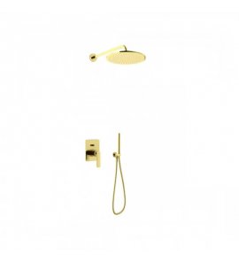    KOHLMAN Experience Brushed Gold Zestaw prysznicowy podtynkowy z deszczownicą Ø 30 cm Złoty szczotkowany/Gold Brushed QW210EGDBR30
