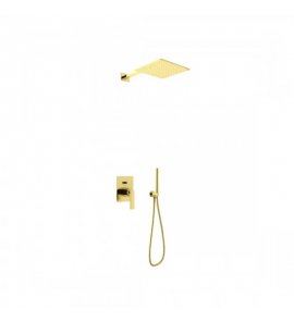    KOHLMAN Experience Brushed Gold Zestaw prysznicowy podtynkowy z deszczownicą 30x30 cm Złoty szczotkowany/Gold Brushed QW210EGDBQ30