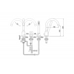 KOHLMAN ROXIN Bateria wannowa trzyotworowa QB241R