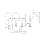 KOHLMAN ROXIN Bateria wannowa pięciootworowa QB242R