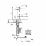  KOHLMAN Roxin Black Bateria umywalkowa 1-otworowa z korkiem automatycznym czarny mat QB100RB