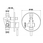 KOHLMAN Roxin Black Bateria natryskowa podtynkowa czarny mat QW210RB