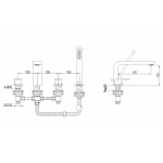KOHLMAN SAXO Bateria wannowa czterootworowa QB240S