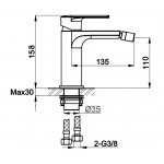 KOHLMAN Texen Bateria bidetowa 1-otworowa chrom QB130T