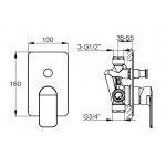 KOHLMAN Texen Bateria wannowo-prysznicowa podtynkowa z dwoma wyjściami chrom QW210T