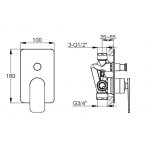 KOHLMAN Wexpo Bateria wannowo-prysznicowa podtynkowa z dwoma wyjściami chrom QW210W