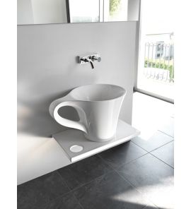 Artceram Cup Umywalka Stawiana na blat 70x50cm Biała L3720 / OSL00501;00