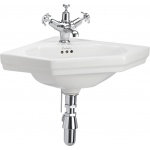 Burlington Corner Cloakroom Umywalka narożna 43x43 cm jednootworowa biała B10