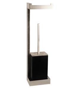 Gessi Rettangolo Szczotka z papiernicą (czarna) chrom 20868.031 / 20868031