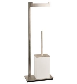 Gessi Rettangolo Szczotka z papiernicą (biała) chrom 20933.031 / 20933031