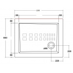 Olympia Ceramica Ibis Brodzik ceramiczny prostokątny 80x120cm, Biały IBI8801201 