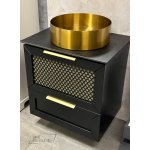 Krofam Chic Szafka z blatem pod umywalkę black/gold 144-0103+156-0101