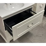       Krofam Oxford Zestaw Umywalka 80x46 + Szafka podumywalkowa + Szafka wysoka 40x190 + Lustro 60x80 biały ZESTAWOXFORD