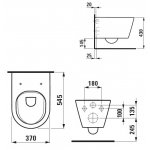 Laufen Kartell Miska WC wisząca z deską wolnoopadającą 37x54,5 cm biała H 820337 000 000 1+H 891333 000 000 1