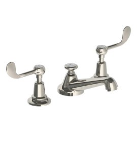 Lefroy Brooks Classic Bateria umywalkowa 3-otworowa z korkiem klik-klak Silver Nickel CL1220NK