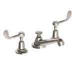 Lefroy Brooks Classic Bateria umywalkowa 3-otworowa z korkiem klik-klak Silver Nickel CL1220NK