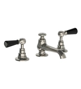 Lefroy Brooks Classic Bateria umywalkowa 3-otworowa z korkiem klik-klak Silver Nickel BL1224NK