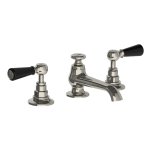 Lefroy Brooks Classic Bateria umywalkowa 3-otworowa z korkiem klik-klak Silver Nickel BL1224NK