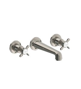 Lefroy Brooks Classic Bateria umywalkowa 3-otworowa podtynkowa Silver Nickel LB1212NK