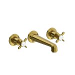Lefroy Brooks Classic Bateria umywalkowa 3-otworowa podtynkowa Polished Brass LB1212PB