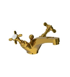 Lefroy Brooks Classic Bateria umywalkowa jednootworowa z korkiem automatycznym Antique Gold LB1185AG