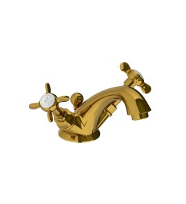Lefroy Brooks Classic Bateria umywalkowa jednootworowa z korkiem automatycznym Antique Gold LB1189AG