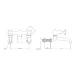 Lefroy Brooks Classic Bateria wannowa 2-otworowa ścienna Chrom LS1151CP