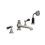 Lefroy Brooks Classic Bateria wannowa 4-otworowa z wyciąganym zestawem prysznicowym Silver Nickel BL1250NK