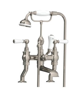 Lefroy Brooks Classic Bateria wannowa 2-otworowa z zestawem prysznicowym Silver Nickel WL1100NK