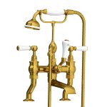 Lefroy Brooks Classic Bateria wannowa 2-otworowa z zestawem prysznicowym Polished Brass WL1100PB