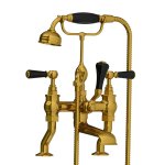 Lefroy Brooks Classic Bateria wannowa 2-otworowa z zestawem prysznicowym Antique Gold  BL1100AG
