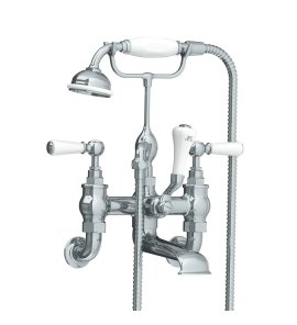 Lefroy Brooks Classic Bateria wannowa ścienna z zestawem prysznicowym Chrom WL1166CP