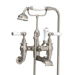 Lefroy Brooks Classic Bateria wannowa ścienna z zestawem prysznicowym Silver Nickel WL1166NK