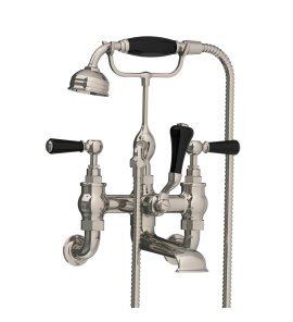 Lefroy Brooks Classic Bateria wannowa ścienna z zestawem prysznicowym Silver Nickel BL1166NK