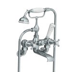 Lefroy Brooks Classic Bateria wannowa ścienna z zestawem prysznicowym Chrom CH1166CP