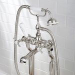 Lefroy Brooks Classic Bateria wannowa wolnostojąca z zestawem prysznicowym Silver Nickel LB1144NK
