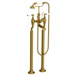 Lefroy Brooks Classic Bateria wannowa wolnostojąca z zestawem prysznicowym Antique Gold WL1144AG