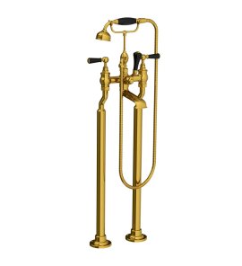 Lefroy Brooks Classic Bateria wannowa wolnostojąca z zestawem prysznicowym Polished Brass BL1144PB