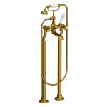 Lefroy Brooks Classic Bateria wannowa wolnostojąca z zestawem prysznicowym Antique Gold CH1144AG