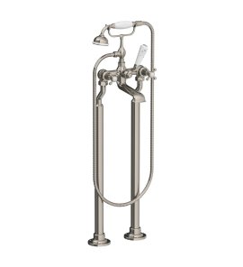 Lefroy Brooks Classic Bateria wannowa wolnostojąca z zestawem prysznicowym Silver Nickel CH1144NK