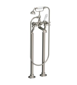 Lefroy Brooks Classic Bateria wannowa wolnostojąca z zestawem prysznicowym Silver Nickel LS1144NK