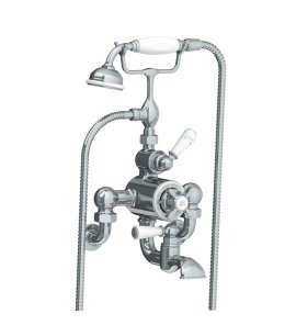 Lefroy Brooks Classic Bateria wannowa termostatyczna 2-otworowa ścienna z zestawem prysznicowym Chrom WM/GD8823CP
