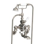 Lefroy Brooks Classic Bateria wannowa termostatyczna 2-otworowa ścienna z zestawem prysznicowym Silver Nickel WM/GD8823NK
