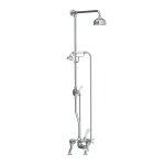 Lefroy Brooks Classic Bateria wannowa 2-otworowa z deszczownicą Ø 129 mm oraz z zestawem prysznicowym Chrom LB1700CP
