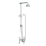 Lefroy Brooks Classic Bateria wannowa 2-otworowa z deszczownicą Ø 129 mm oraz z zestawem prysznicowym Chrom WL1700CP