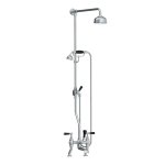 Lefroy Brooks Classic Bateria wannowa 2-otworowa z deszczownicą Ø 200 mm oraz z zestawem prysznicowym Chrom BL1701CP