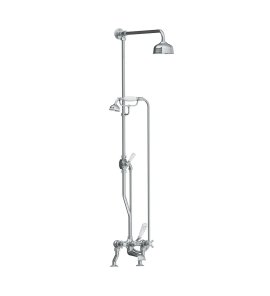 Lefroy Brooks Classic Bateria wannowa 2-otworowa z deszczownicą Ø 129 mm oraz z zestawem prysznicowym Chrom CH1700CP