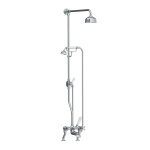 Lefroy Brooks Classic Bateria wannowa 2-otworowa z deszczownicą Ø 129 mm oraz z zestawem prysznicowym Chrom CH1700CP